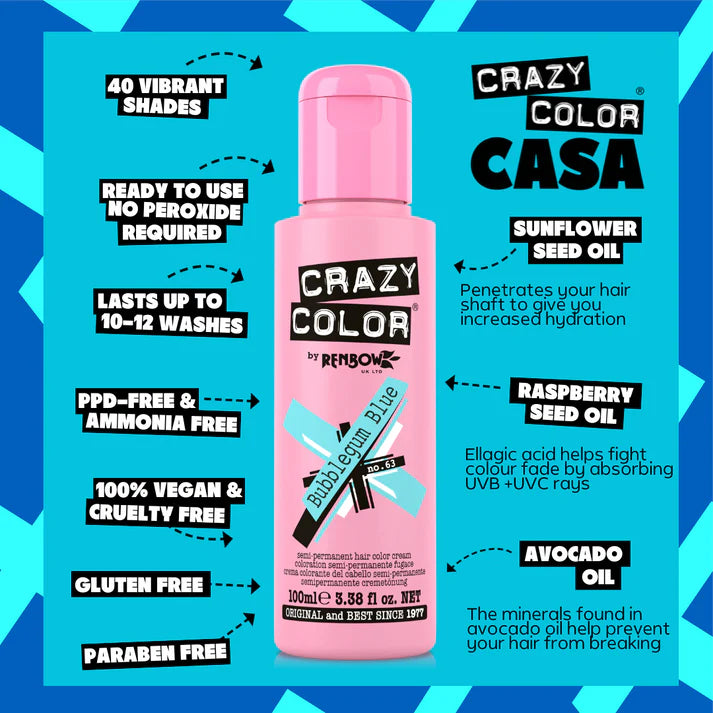 Crazy Color Bubblegum Blue 100ml
