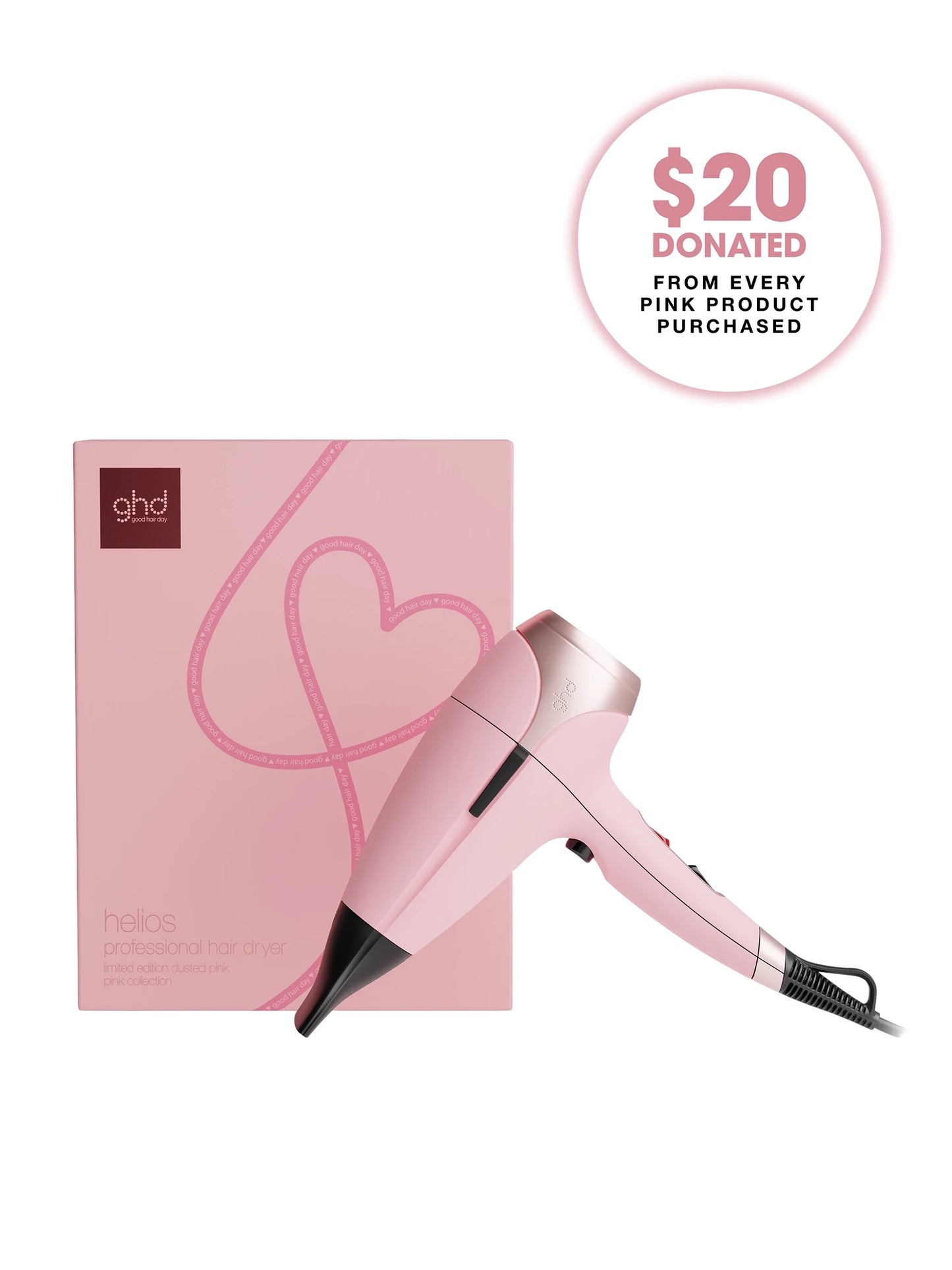 GHD Helios Hairdryer in Dusted Pink