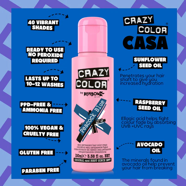 Crazy Color Peacock Blue 100ml