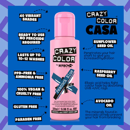 Crazy Color Peacock Blue 100ml